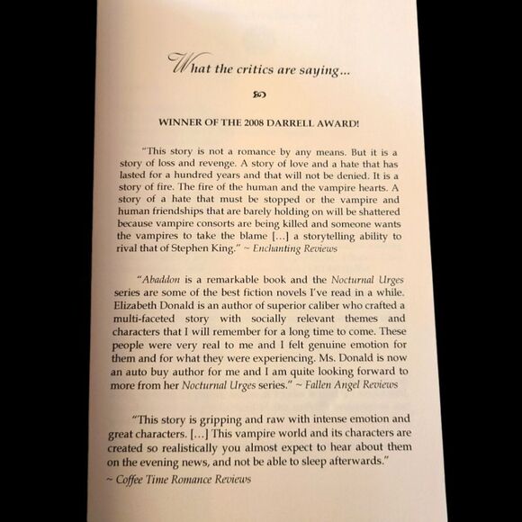 Signed Copy Abbadon by Elizabeth‎ Donald (Renowned Horror Author) - Picture 5 of 7